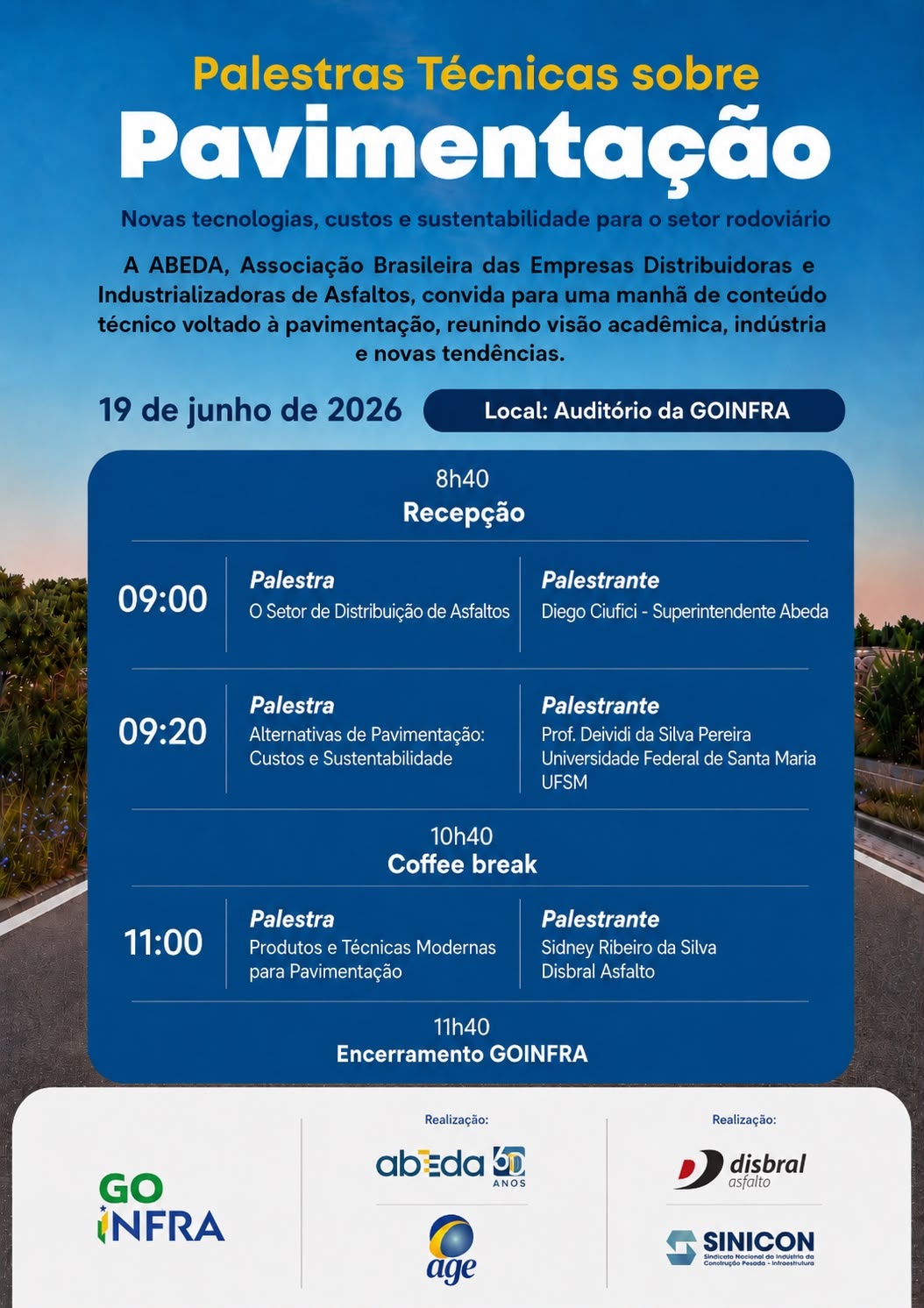 Palestras Técnicas sobre Pavimentação